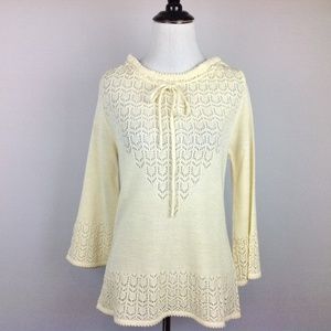 Vintage Rochelle Sweater Womens Small Boho Crochet